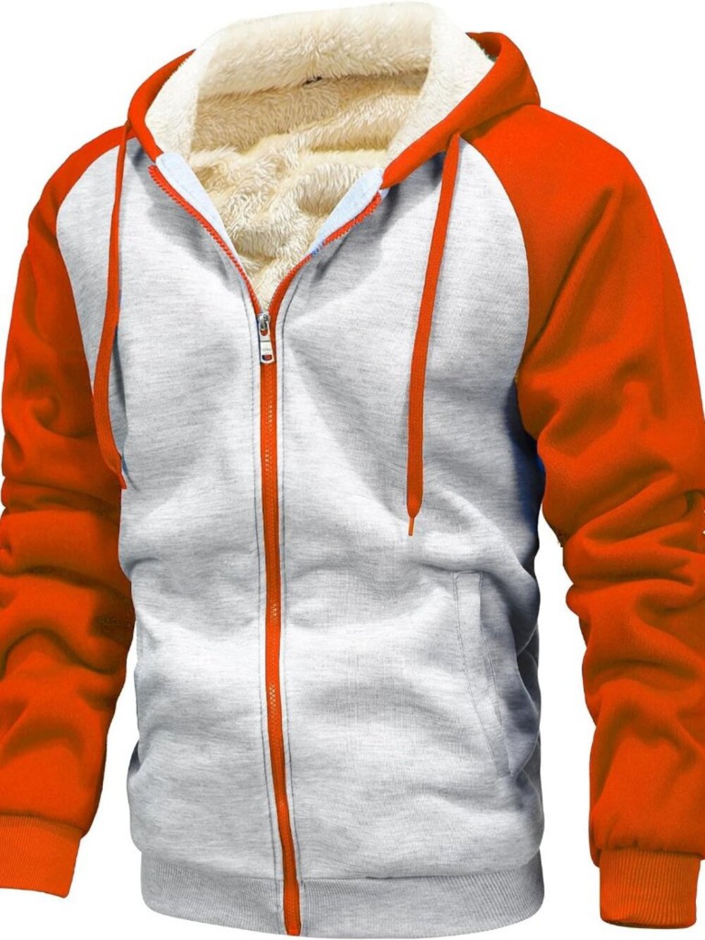 Heavyweight Men's Winter Fleece Hoodie - Warm Thick Full Zip Sweatshirt